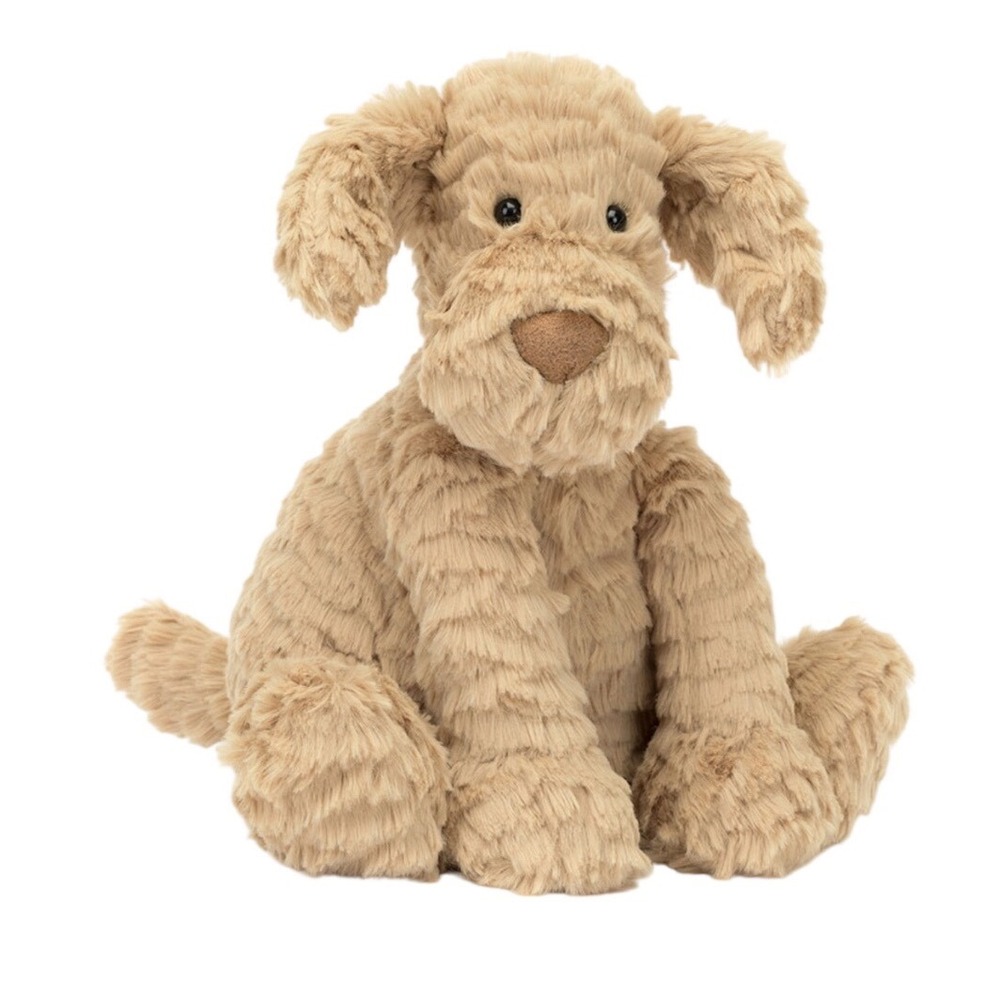 Jellycat Fuddlewuddle Puppy Toffee Brown Textured Rippled‎ Fur Dog Retired
